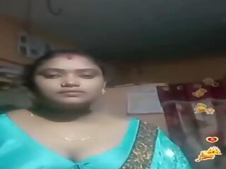 Тамільська індійська товстушка синій silky blouse жити, брудна кліп 02