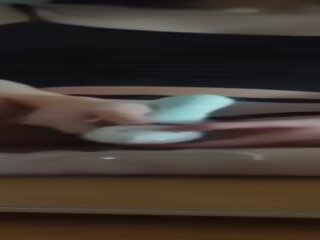 Quick morning orgasm in front of mirror with a vibrator sex film shows