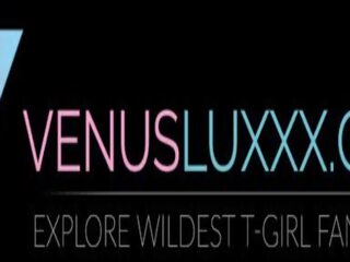 Pleasant shemale goddess Venus Lux masturbates in kinky solo