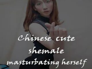 Encantador chinesa abbykitty masturbação cativante show-2