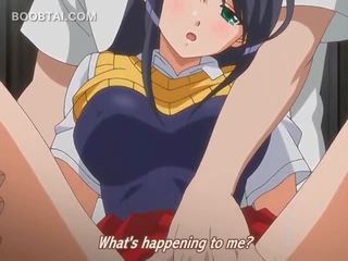 Excited hentai young young female getting her squirting cunt teased