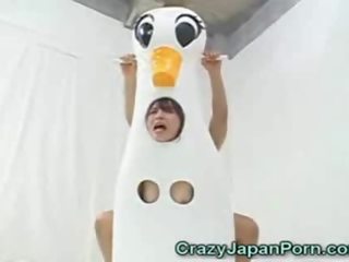 Japonez duck tineri femeie facialed!