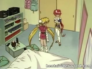 Sweet anime blonde experiences first lesbo
