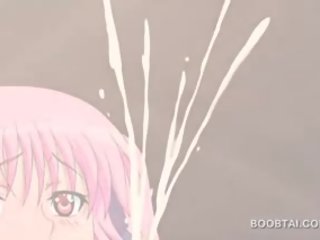Roze haired rondborstig hentai fairy geven mees baan
