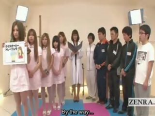 Subtitled rapariga vestida gajo nu japonesa enfermeiras bizarro exame