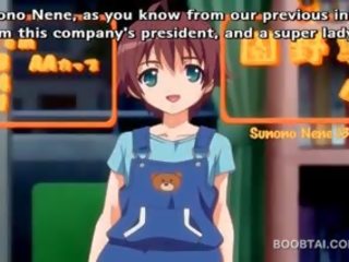 Bjonde gjoksmadhe 3d anime tregon i madh cica në shkollë