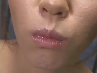 Erotic Asian teen made eats strawberries with sperm cover